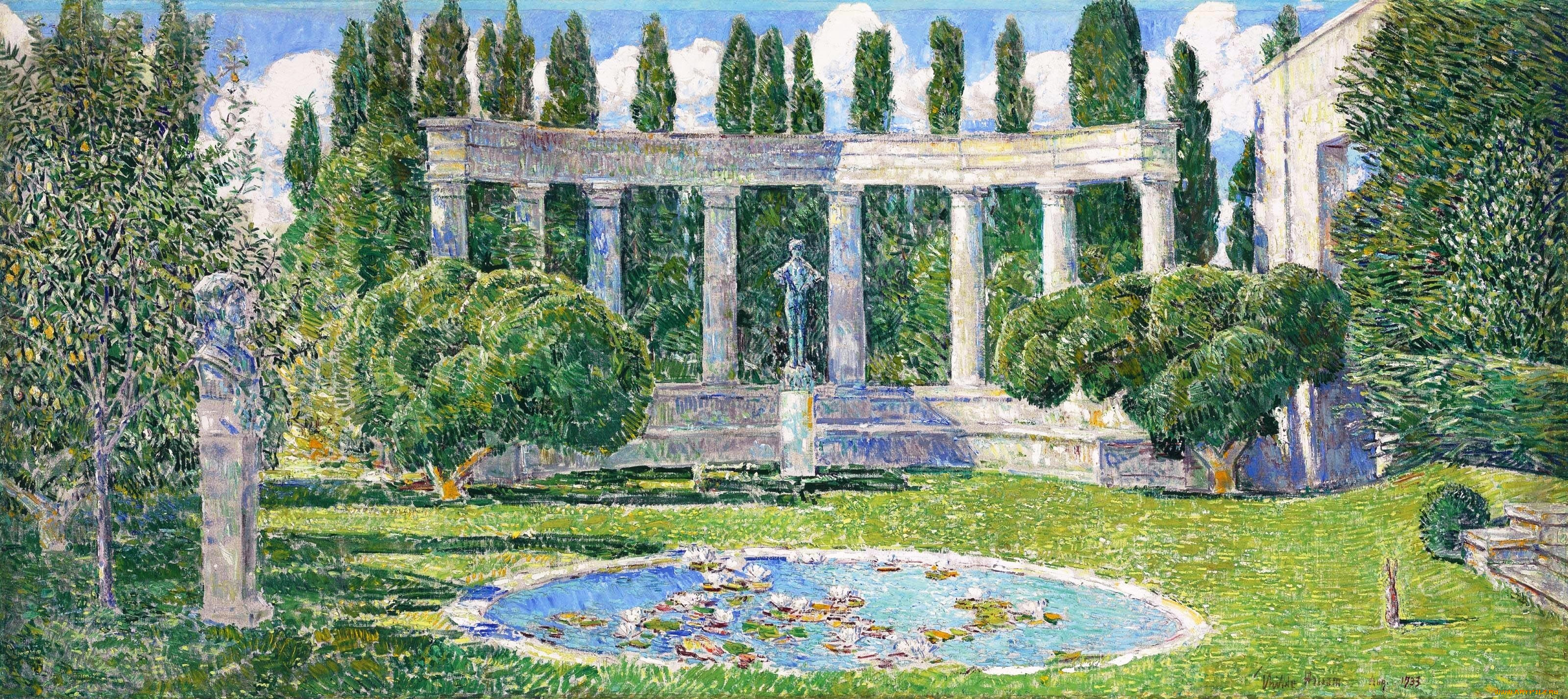 the josiah bartlett garden amagansett long island, , frederick childe hassam, , , , , , , , 